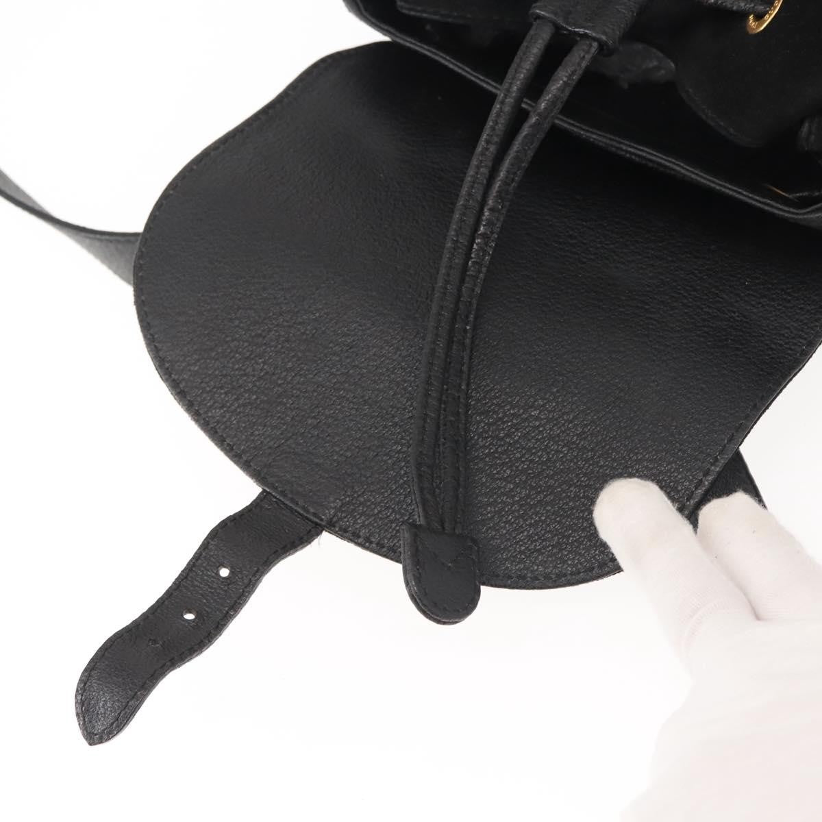 Gucci Vintage Bamboo Backpack Suede, BLACK, SUEDE, Backpack