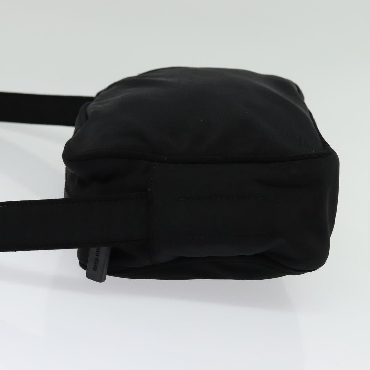 Miu Miu Zip Shoulder Bag Nylon, BLACK, NYLON, Shoulder bag