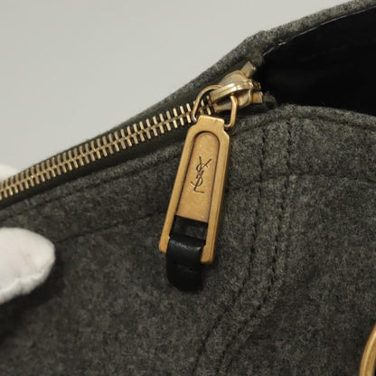 Saint Laurent Downtown Tote Wool, GRAY, WOOL, Tote bag