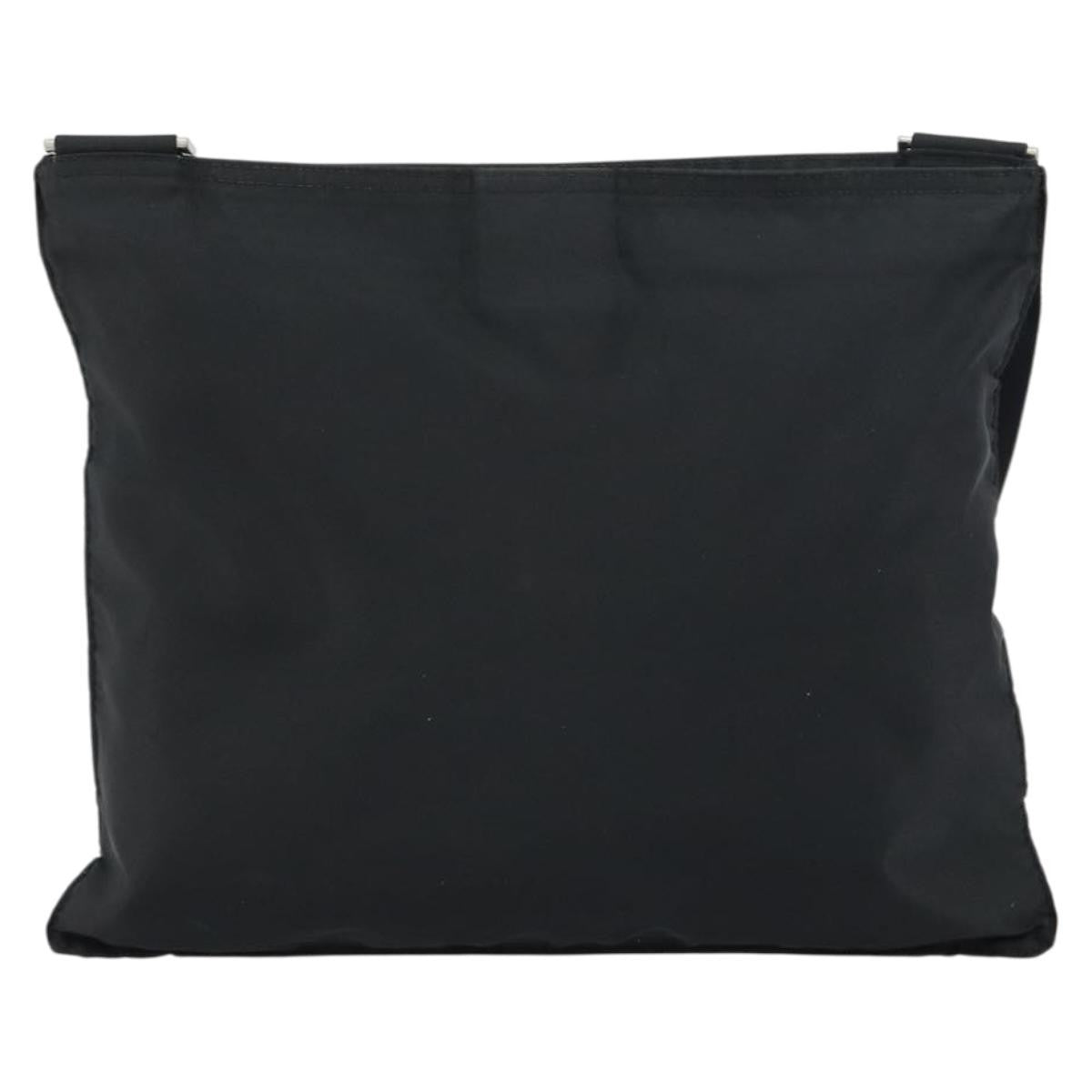 Prada Flat Messenger Bag Tessuto, BLACK, NYLON, Shoulder bag