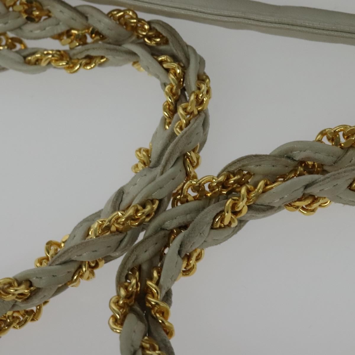 Bally Vintage Chain Shoulder Bag Quilted Leather, ECRU, LEATHER, Shoulder bag