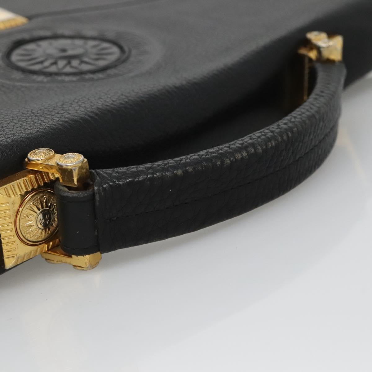 Versace Vintage Sun handbag Leather, BLACK, LEATHER, Handbag