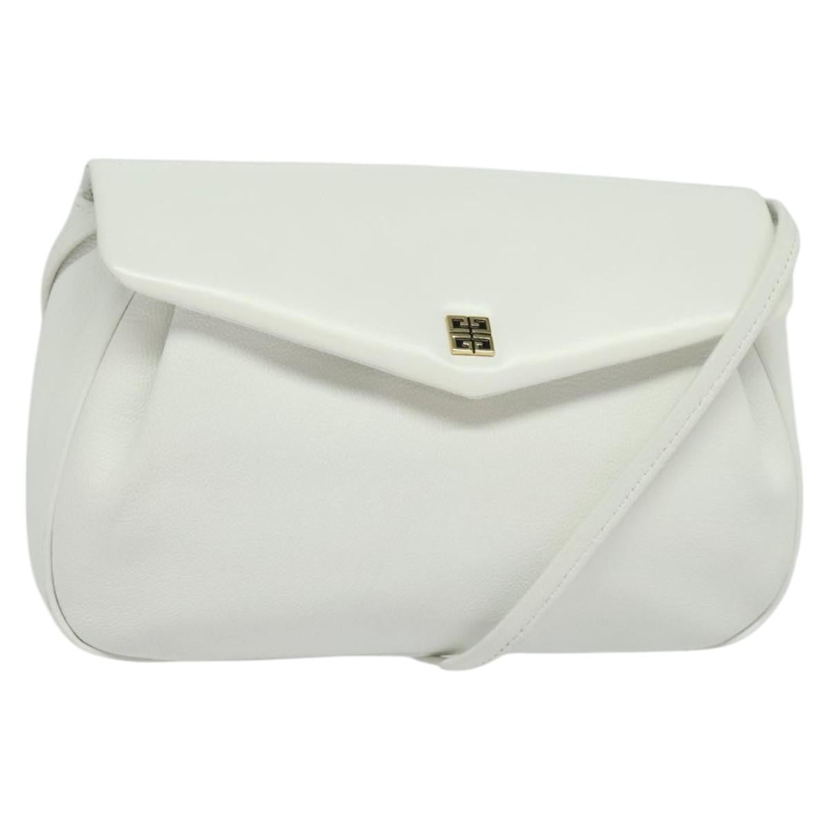 Givenchy Vintage 4G shoulder bag Leather, WHITE, LEATHER, Shoulder bag