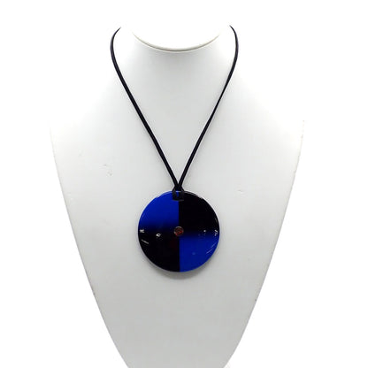 Hermes Necklace Buffalo Horn and Lacquer, Blue, Horn, Necklace