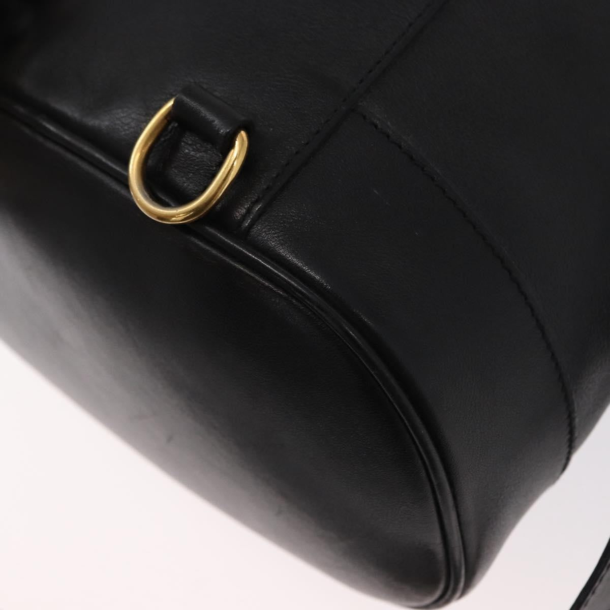 Gucci Vintage Bamboo Sling Backpack Leather, BLACK, LEATHER, Shoulder bag