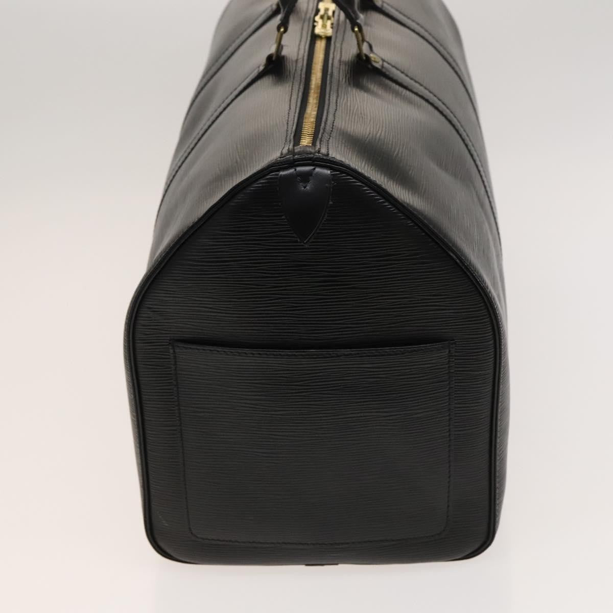 Louis Vuitton Keepall Bag Epi Leather, BLACK, LEATHER, Travel bag