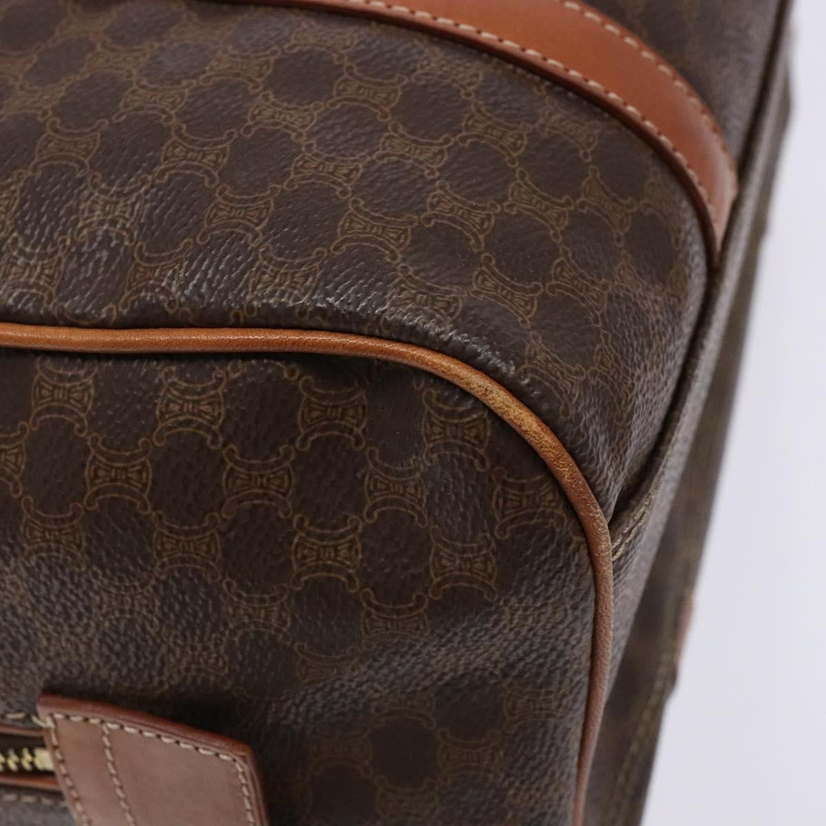 Celine Macadam Handbag Macadam with leather, BROWN, CANVAS, Handbag