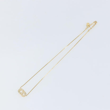 Christian Dior CD Pendant Necklace Metal and Crystals, GOLD, METAL, Necklace
