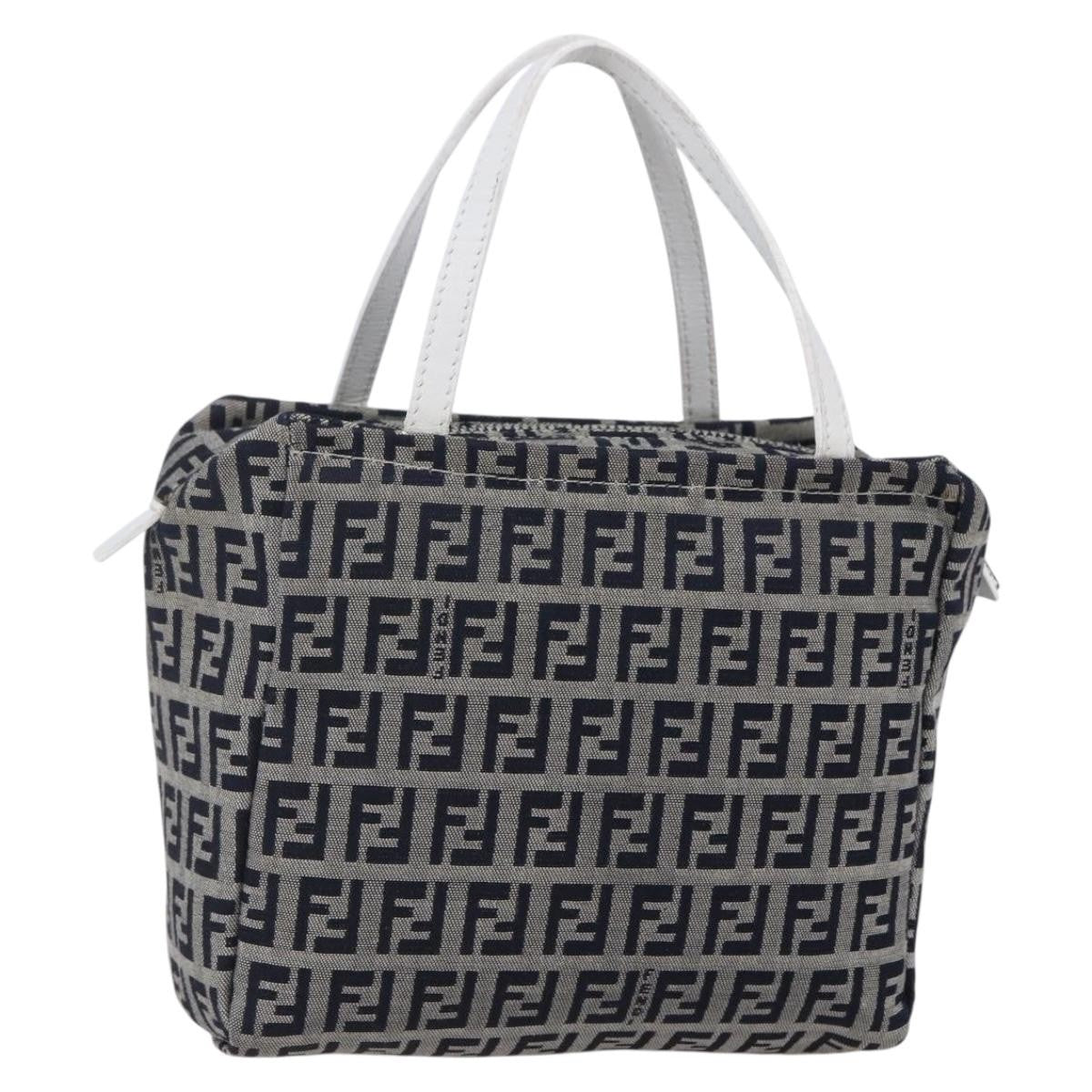 Fendi Vintage Top Handle Bag Zucchino, NAVY, CANVAS, Tote bag