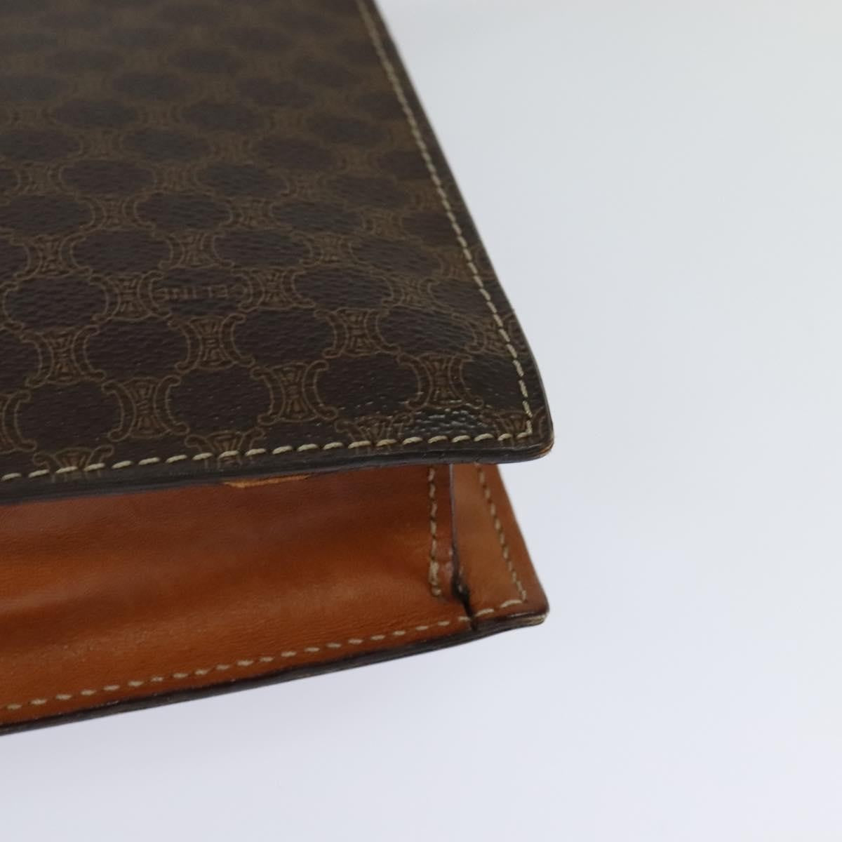 Celine Vintage Macadam Shoulder Bag Canvas and Leather, BROWN, CANVAS, Shoulder bag