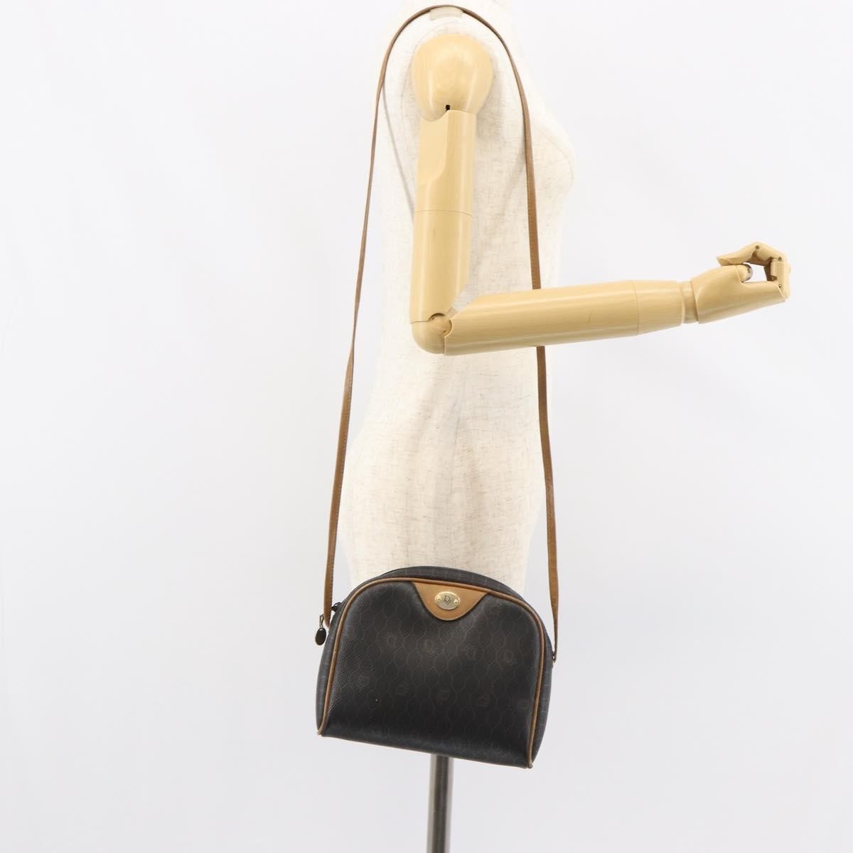 Christian Dior Vintage Honeycomb Shoulder Bag Canvas, BLACK, PVC, Shoulder bag