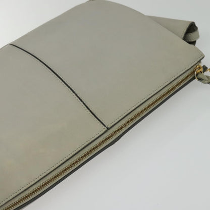 Celine Tri-Fold Clutch on Chain Smooth Leather, GRAY, LEATHER, Shoulder bag