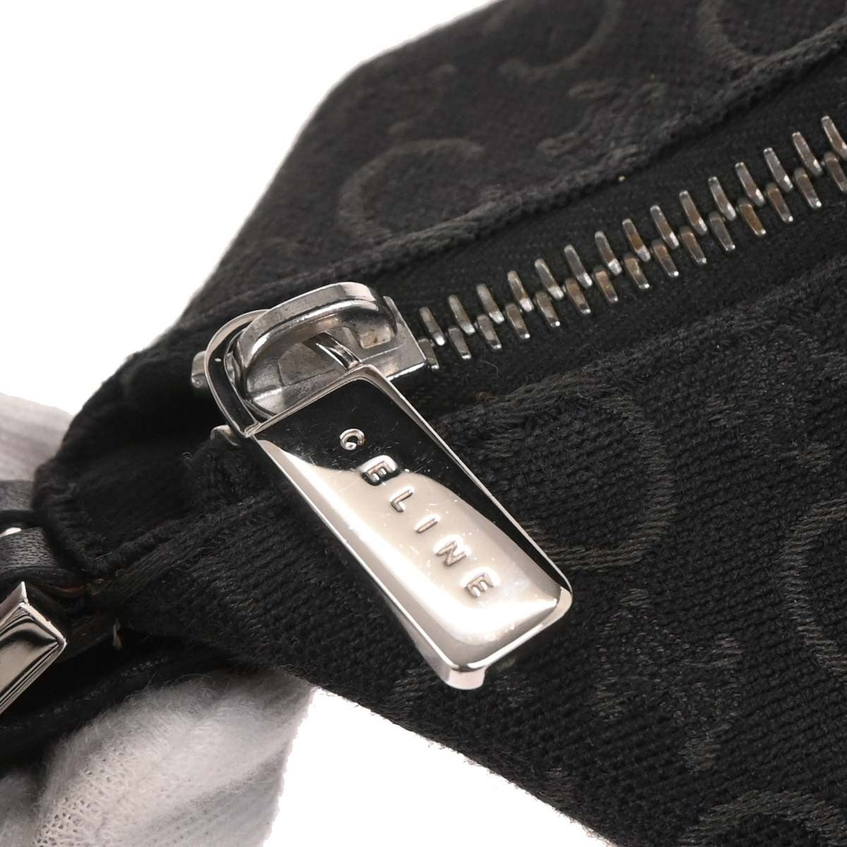 Celine C Macadam Handbag Canvas, BLACK, CANVAS, Handbag