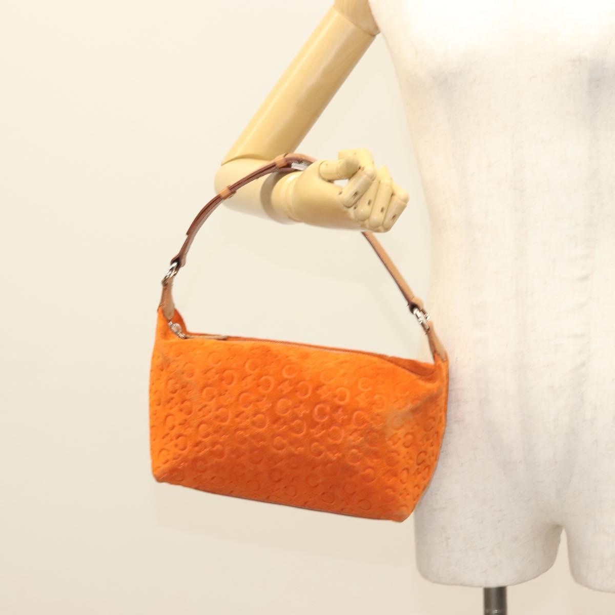 Celine C Macadam Handbag Suede, ORANGE, SUEDE, Handbag