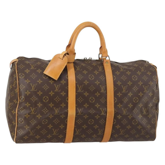 Louis Vuitton Keepall Bag Monogram Canvas, BROWN, CANVAS, Travel bag