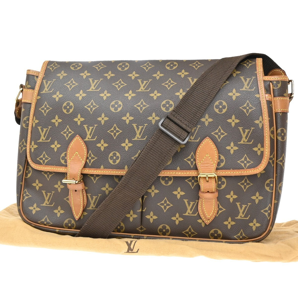 Louis Vuitton Sac Gibeciere Messenger Bag Monogram Canvas, BROWN, CANVAS, Crossbody bag