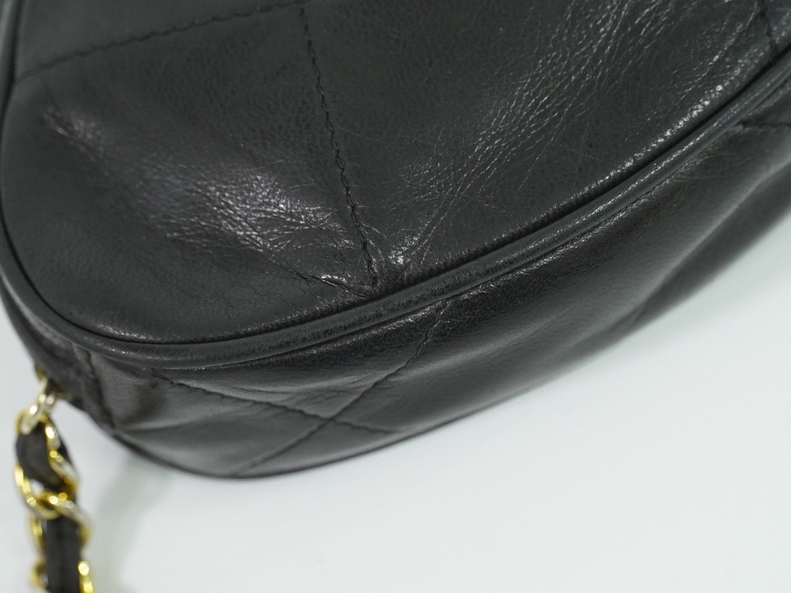 Chanel Vintage Diamond CC Tassel Clutch Quilted Lambskin, BLACK, LEATHER, Clutche & pouche