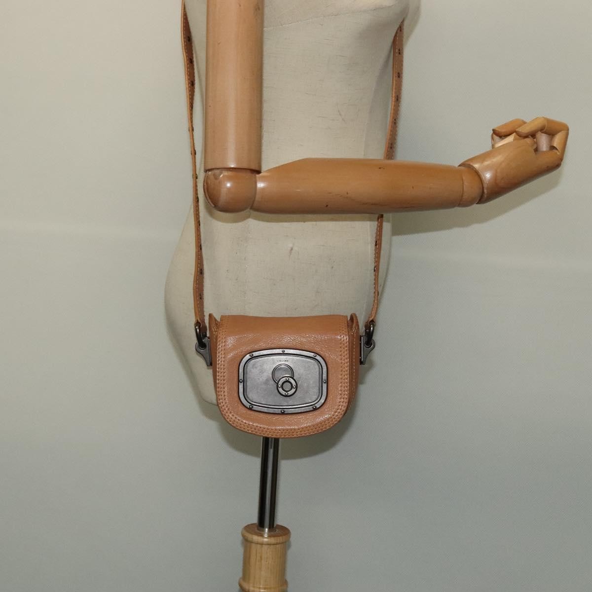 Celine Shoulder Bag Leather, BEIGE, LEATHER, Shoulder bag