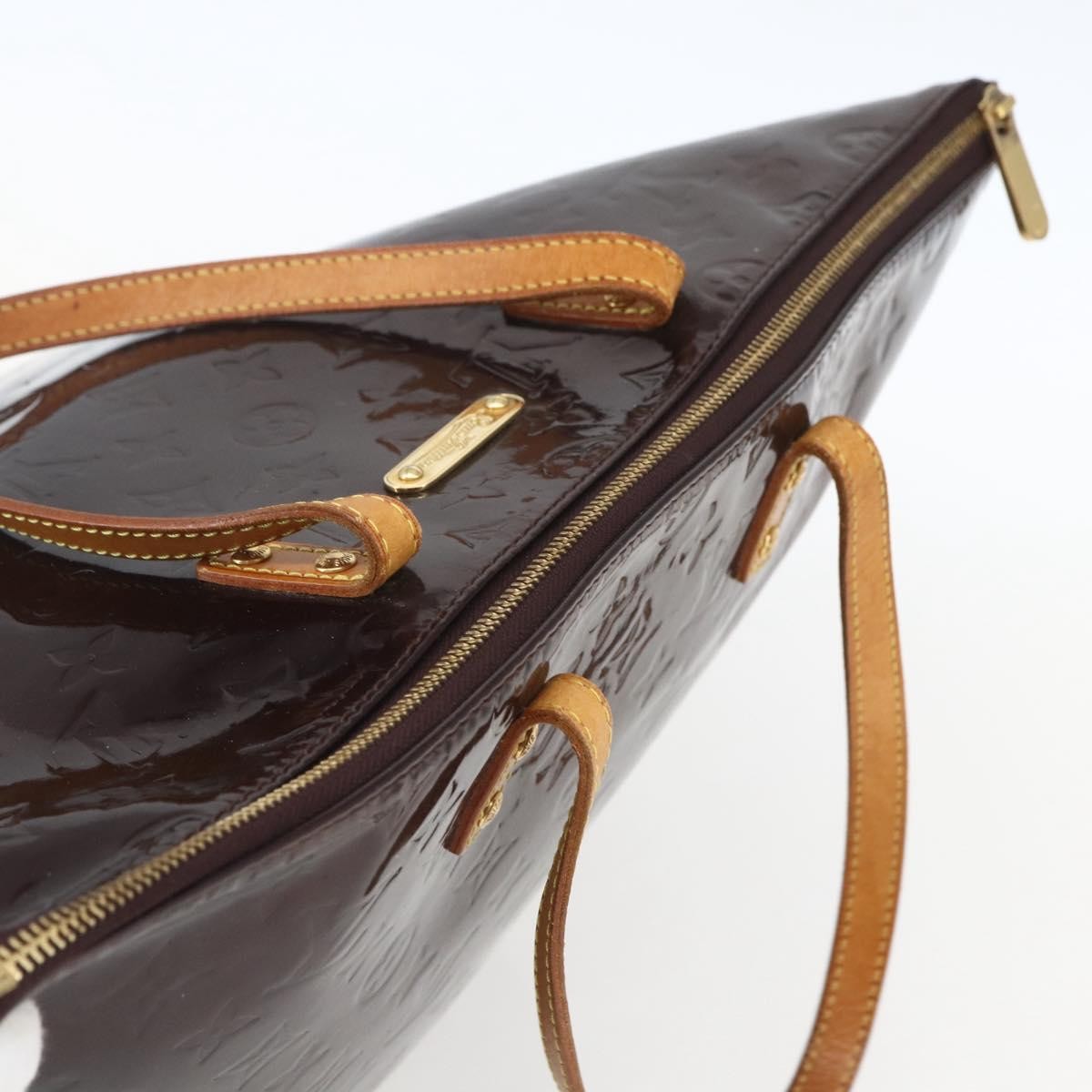 Louis Vuitton Bellevue Handbag Monogram Vernis, BURGUNDY, PATENT_LEATHER, Tote bag