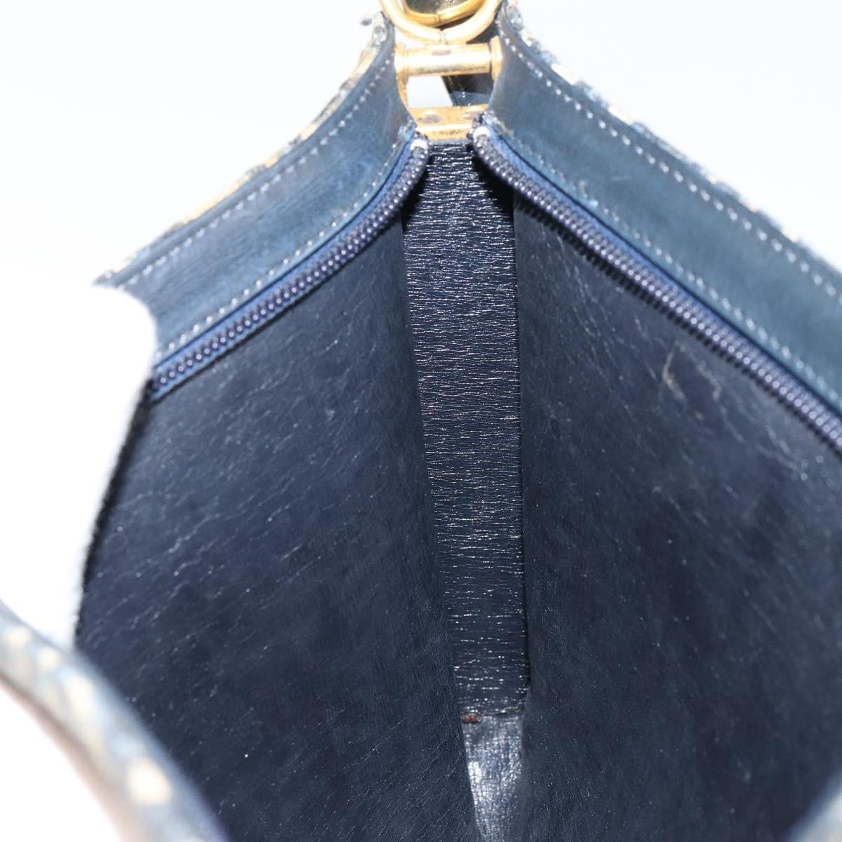 Christian Dior Vintage Trotter Shoulder Bag Canvas, NAVY, CANVAS, Shoulder bag