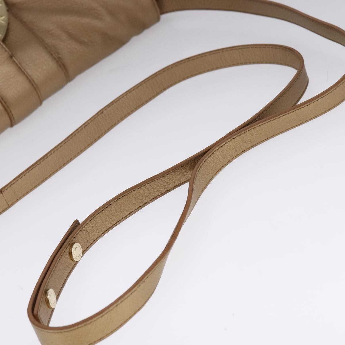 Bvlgari Chandra Flap Shoulder Bag Leather, GOLD, LEATHER, Shoulder bag