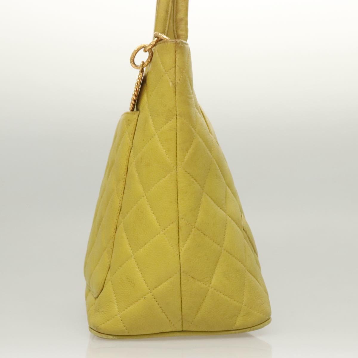 Chanel Medallion Tote Quilted Caviar, YELLOW, LEATHER, Tote bag