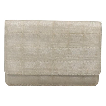 Chanel Travel Line Wallet on Chain Quilted Nylon, Silver, Nylon, Wallet