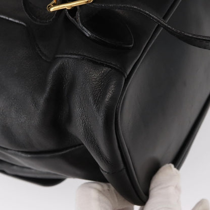 Gucci Vintage Bamboo Backpack Leather, BLACK, LEATHER, Backpack