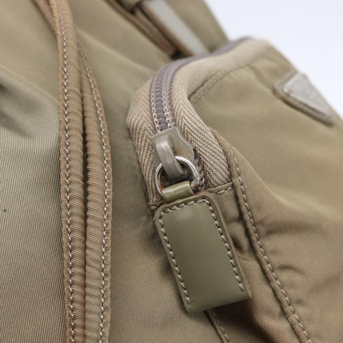 Prada Front Pocket Buckle Backpack Nylon, BEIGE, NYLON, Backpack
