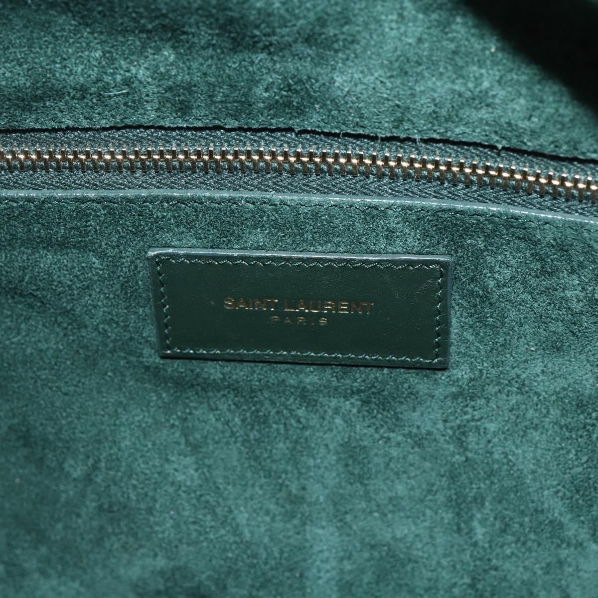 Saint Laurent Classic Duffle Bag Leather, GREEN, LEATHER, Travel bag
