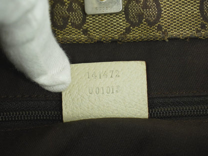 Gucci Abbey Leather with Gold hardware, ECRU, LEATHER, Tote bag