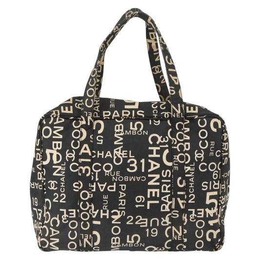 Chanel Boston Zip Tote Quilted Canvas, BLACK, CANVAS, Tote bag