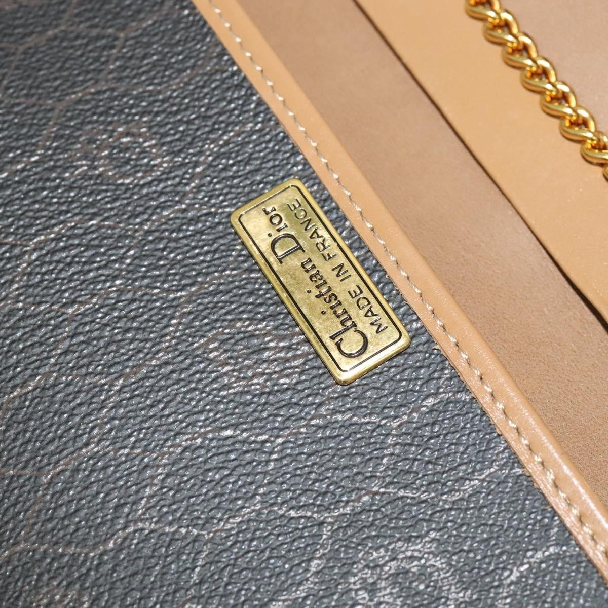 Christian Dior Vintage Honeycomb chain Canvas, BLACK, CANVAS, Handbag