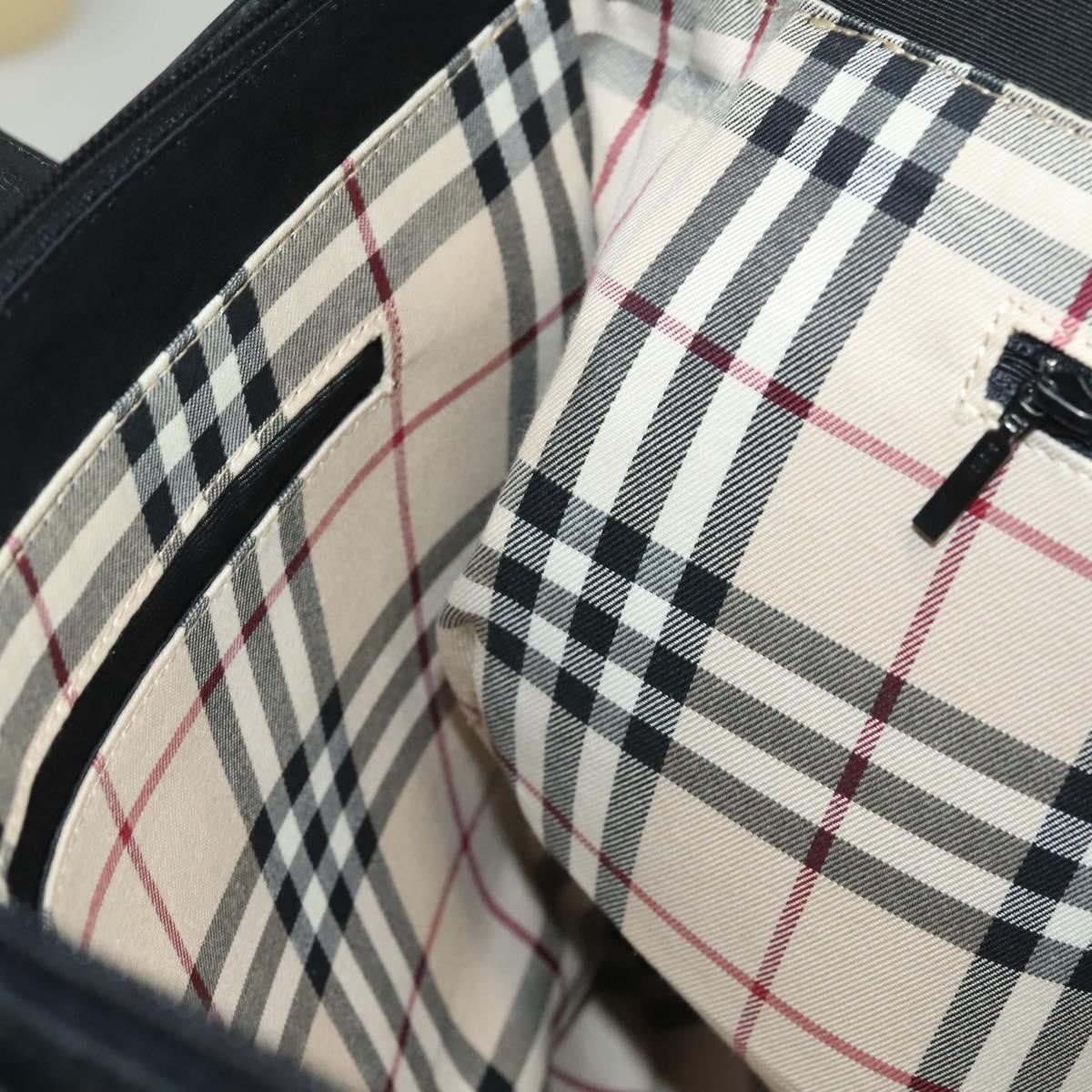 Burberry Tote Leather, BLACK, LEATHER, Tote bag