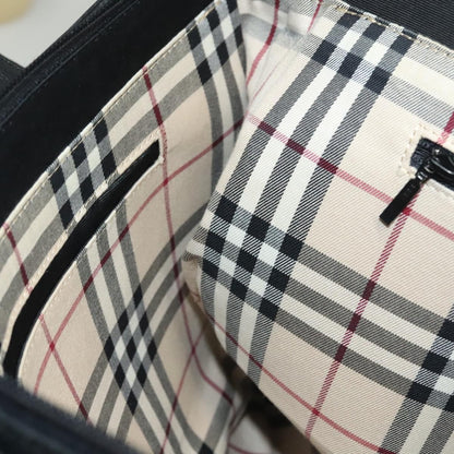 Burberry Tote Leather, BLACK, LEATHER, Tote bag