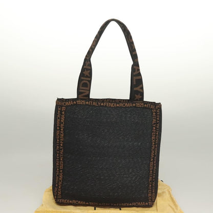 Fendi Zucca Tote bag Straw, BLACK, WOOD, Tote bag