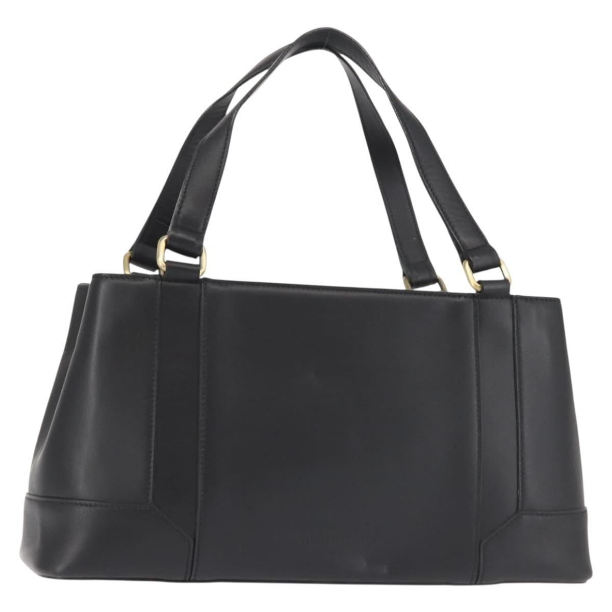 Burberry Vintage Tote Leather, BLACK, LEATHER, Tote bag