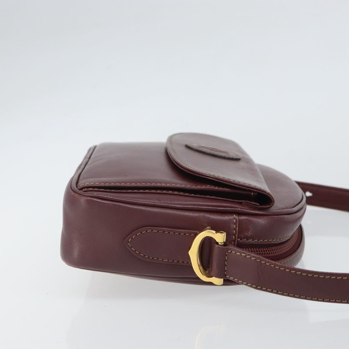 cartier Must de Cartier Shoulder Bag Leather, BURGUNDY, LEATHER, Shoulder bag