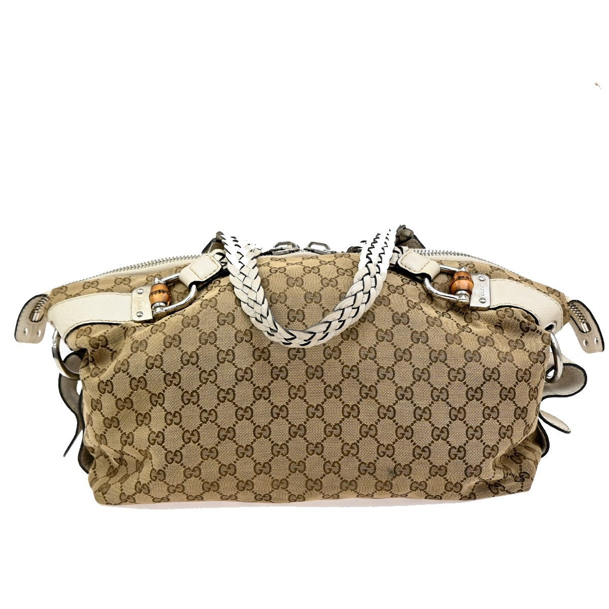 Gucci Bamboo Bar Shoulder Bag GG Canvas, BROWN, CANVAS, Shoulder bag