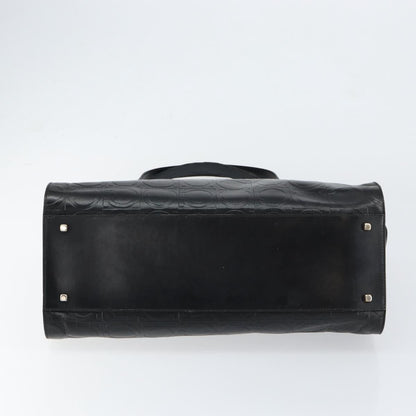 Salvatore Ferragamo Gancini Tote Leather, BLACK, LEATHER, Tote bag