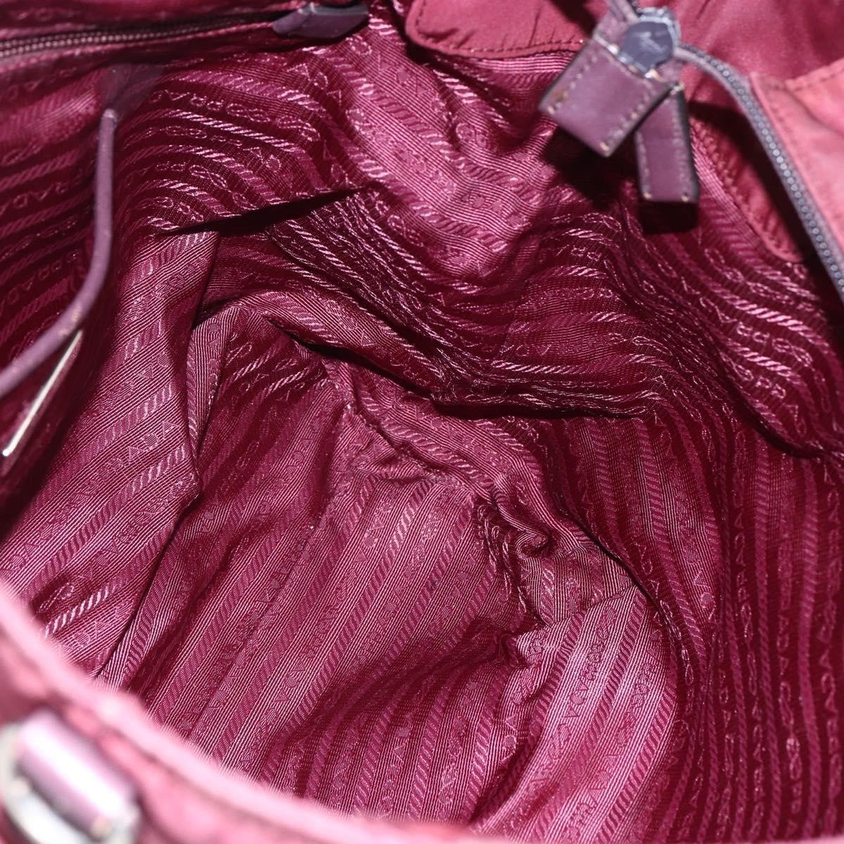 Prada Vintage Zip Tote Tessuto, BURGUNDY, NYLON, Tote bag