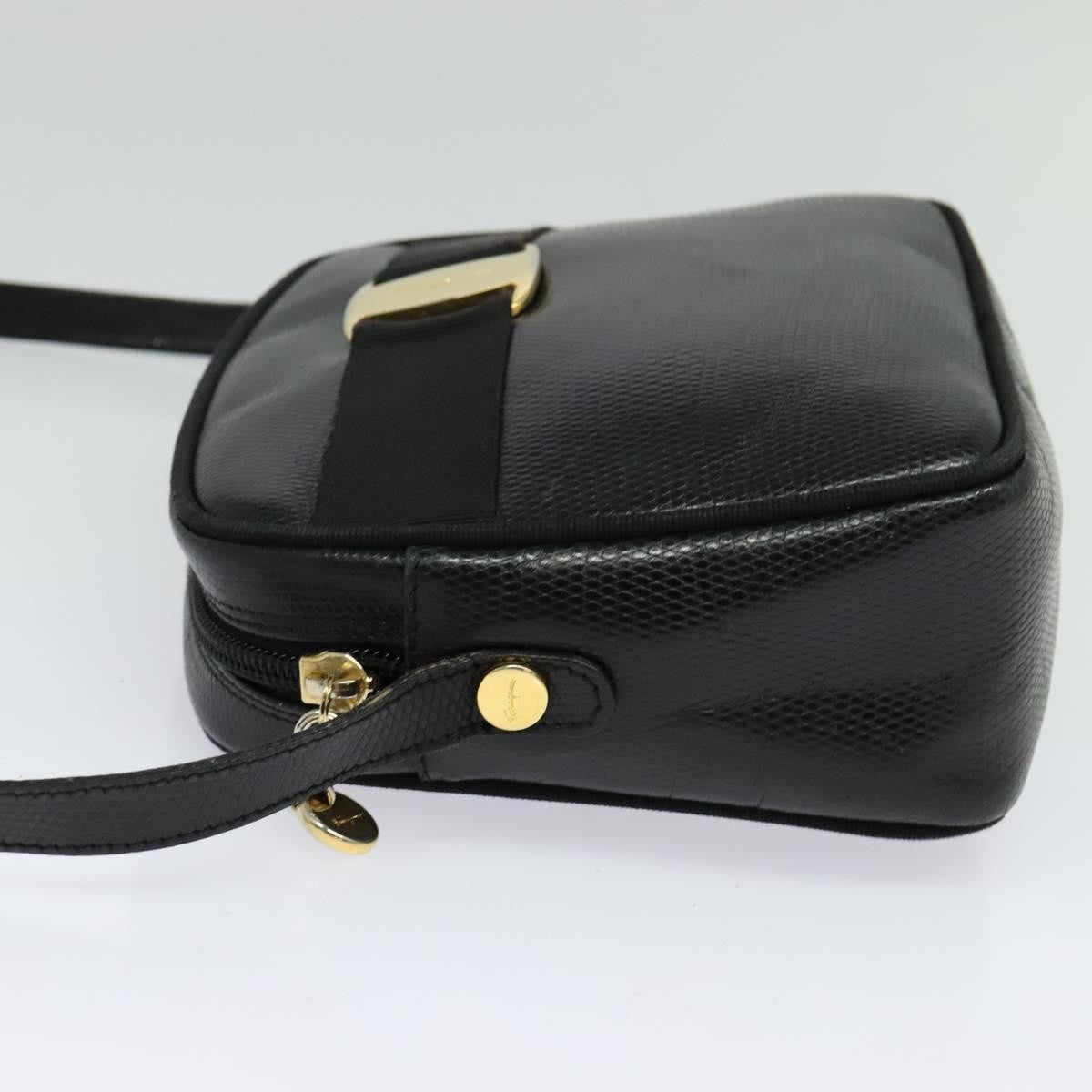 Salvatore Ferragamo Vara Bow camera Shoulder Bag Leather, BLACK, LEATHER, Shoulder bag