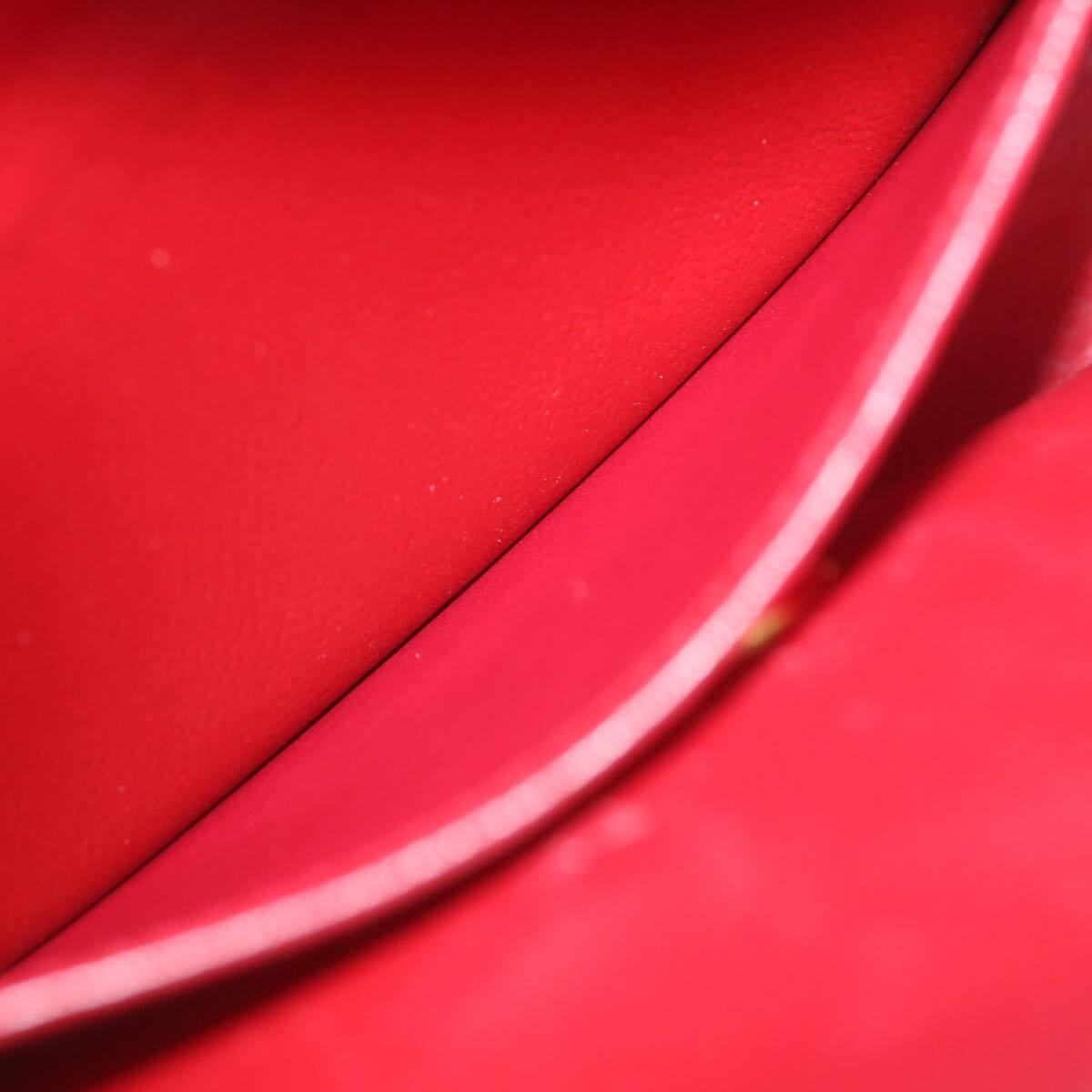 Chanel Vintage Square Chain Handle Flap Bag Quilted Lambskin, RED, LEATHER, Handbag