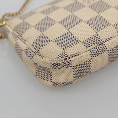 Louis Vuitton Pochette Accessoires Damier, WHITE, CANVAS, Clutche & pouche
