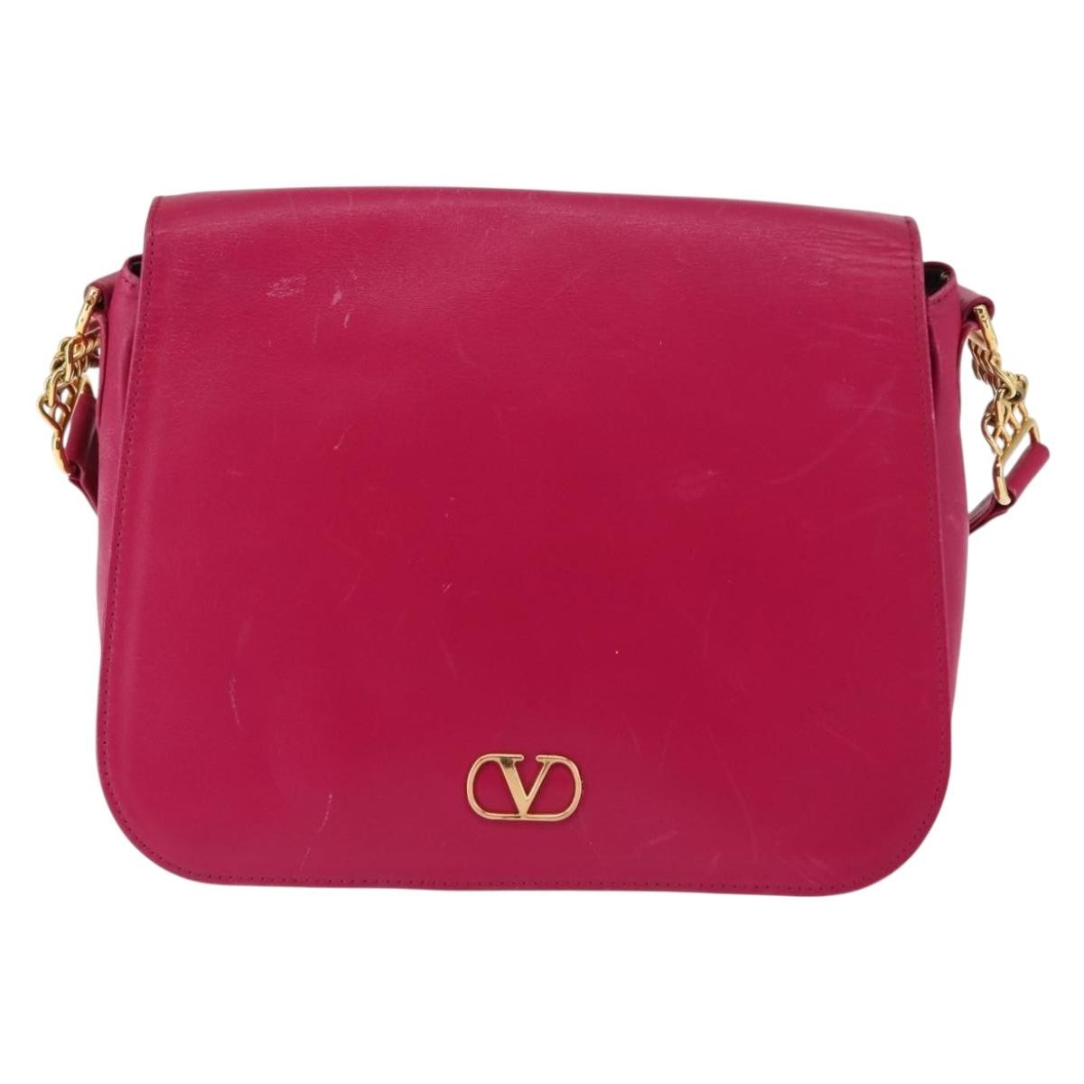 Valentino Garavani VLogo Flap Crossbody Bag Leather, PINK, LEATHER, Crossbody bag