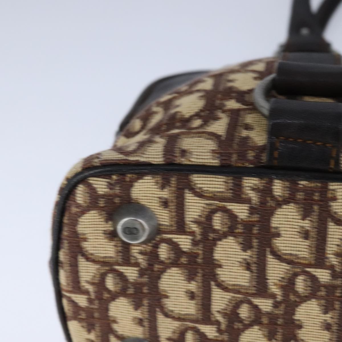 Christian Dior Vintage Trotter Handbag Canvas, BROWN, CANVAS, Handbag