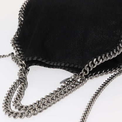 Stella McCartney Falabella Fold Over Crossbody Bag Shaggy Deer, BLACK, POLYESTER, Shoulder bag