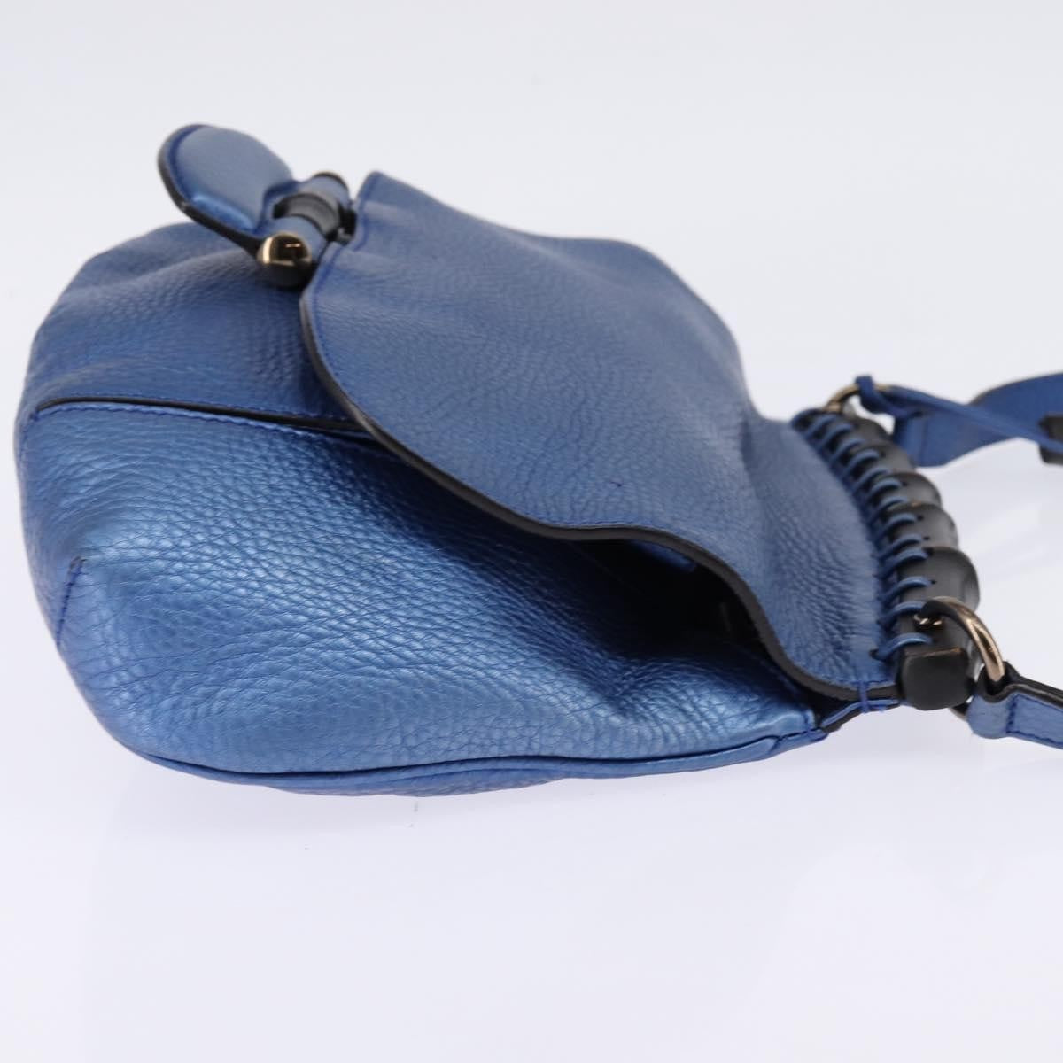 Gucci Nouveau Fringe Crossbody Bag Leather, BLUE, LEATHER, Shoulder bag