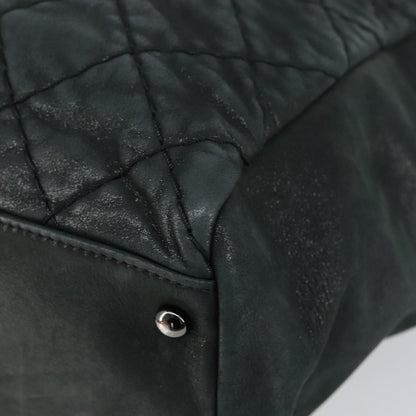 Chanel CC Charm Tote Quilted Iridescent Calfskin, GREEN, LEATHER, Tote bag