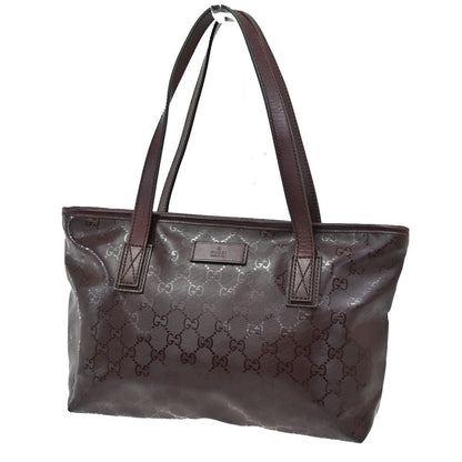 Gucci Plus Tote GG Imprime, Burgundy, PVC, Shoulder Bag